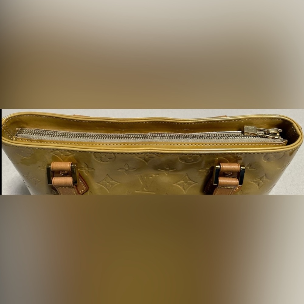 Louis Vuitton Yellow Monogram Vernis Tote with Tan Handles - Picture 9 of 13